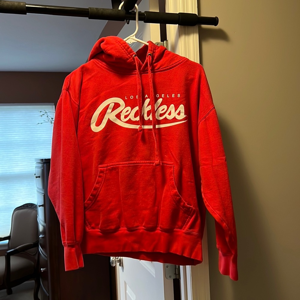 Size Red Hood Sweatshirt Reckless LA